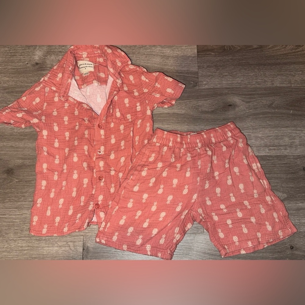 Coral Pineapple Boys Set